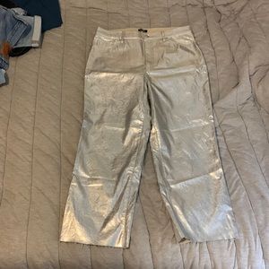 Express shiny silver pants!!